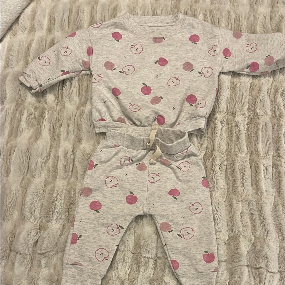 Carter's Gray and Pink Apple Print Lounge Set